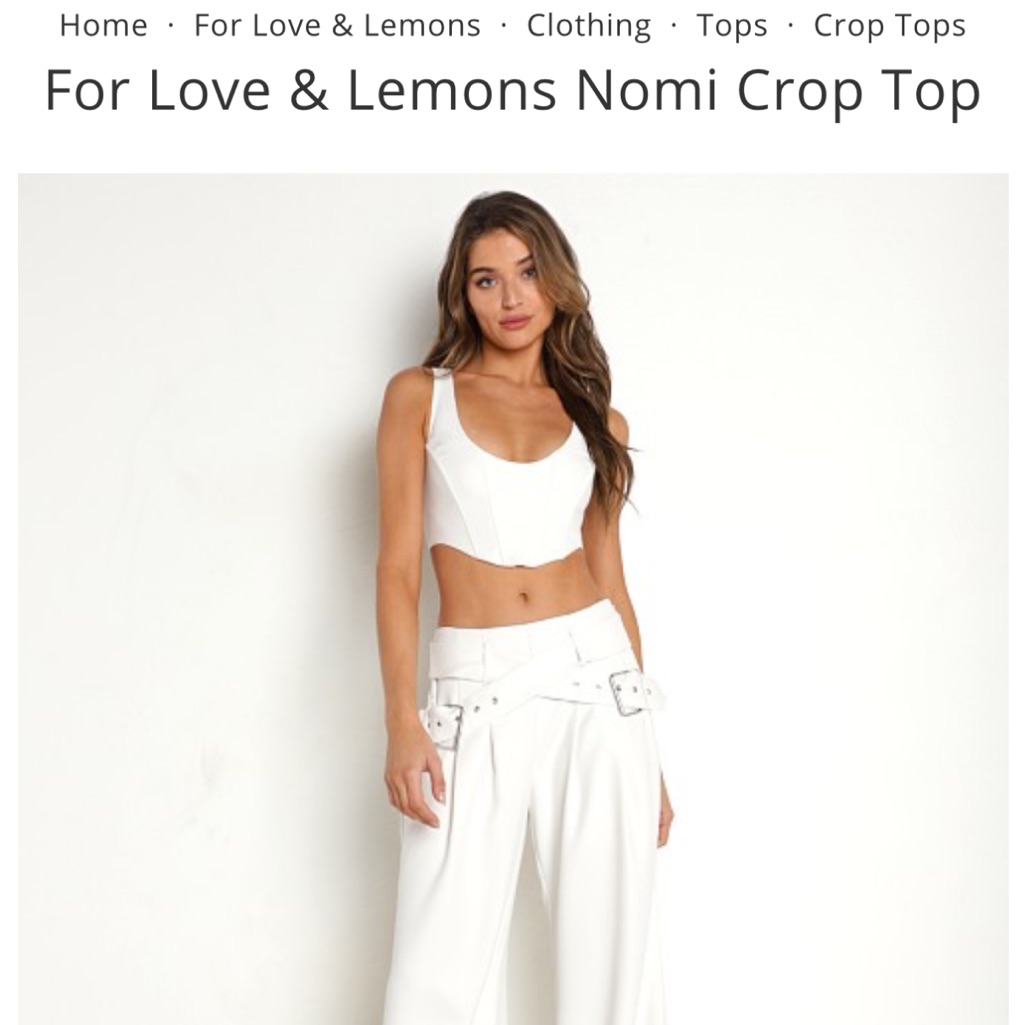 For Love And Lemons Elegant White Top